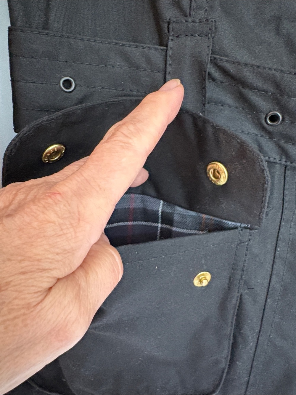 Barbour International Black Waxed Cotton Belted Field Jacket in Biker Style - Picture 8 of 16